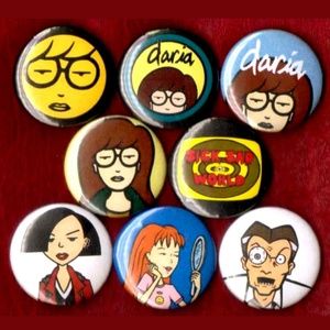 Daria buttons badge pins set of 8